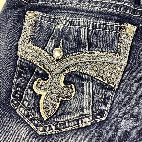 Rock Revival Yui Boot Embroidered Rhinestones Size 34 - Picture 9 of 13